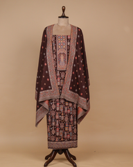 Brown Pashmina Dress Material