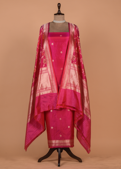 Pink Silk Dress Material