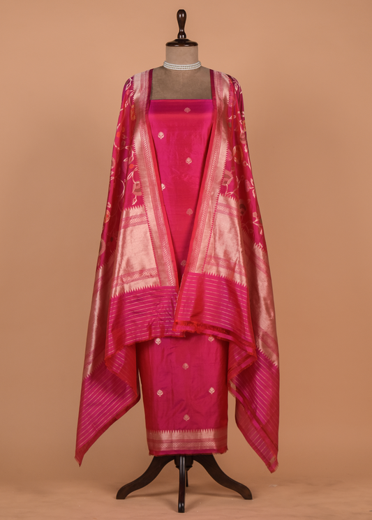 Pink Silk Dress Material