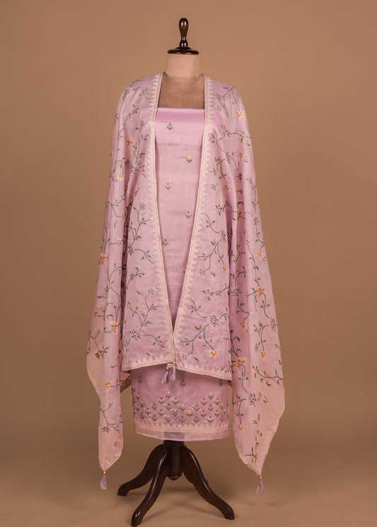 Pink Kota Cotton Dress Material