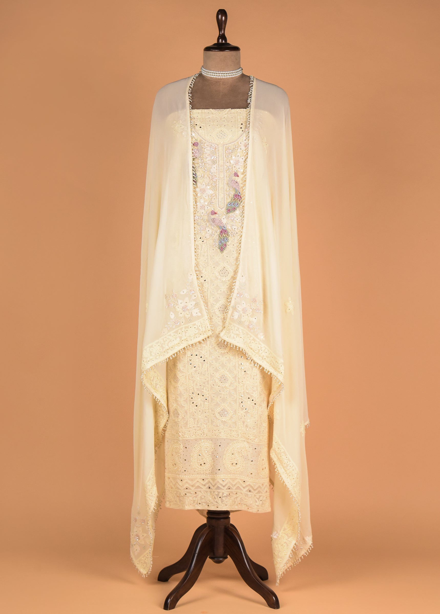 Lemon Georgette Dress Material