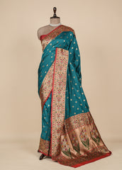 Blue Art Silk Banarasi Saree