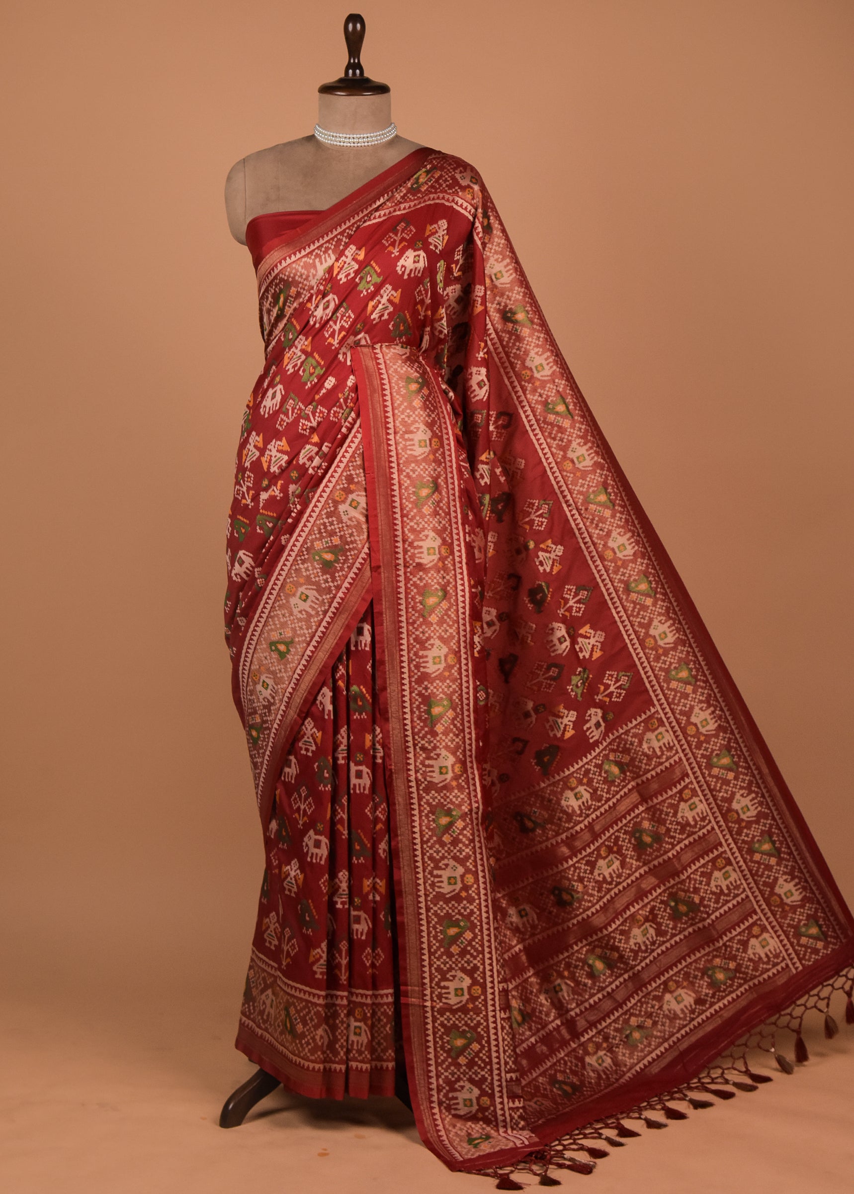 Red Art Silk Patola Saree