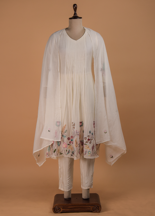 White Cotton A Line Set
