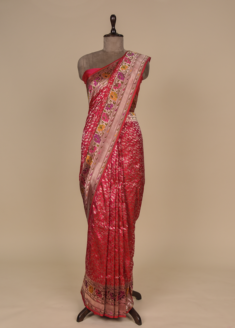 Pink Silk Banarasi Saree