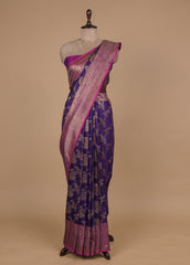 Purple Dupion Silk Banarasi Saree