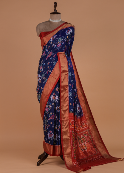 Blue Silk Patola Saree