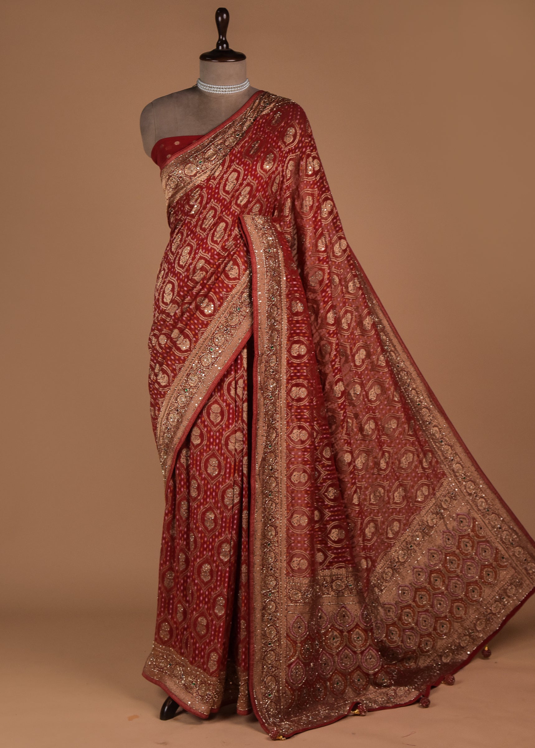 Red Georgette Banarasi Saree