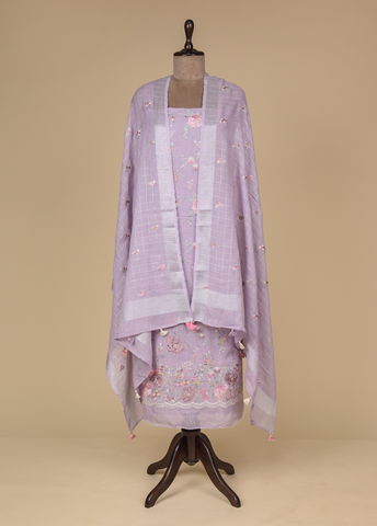 Purple Linen Dress Material