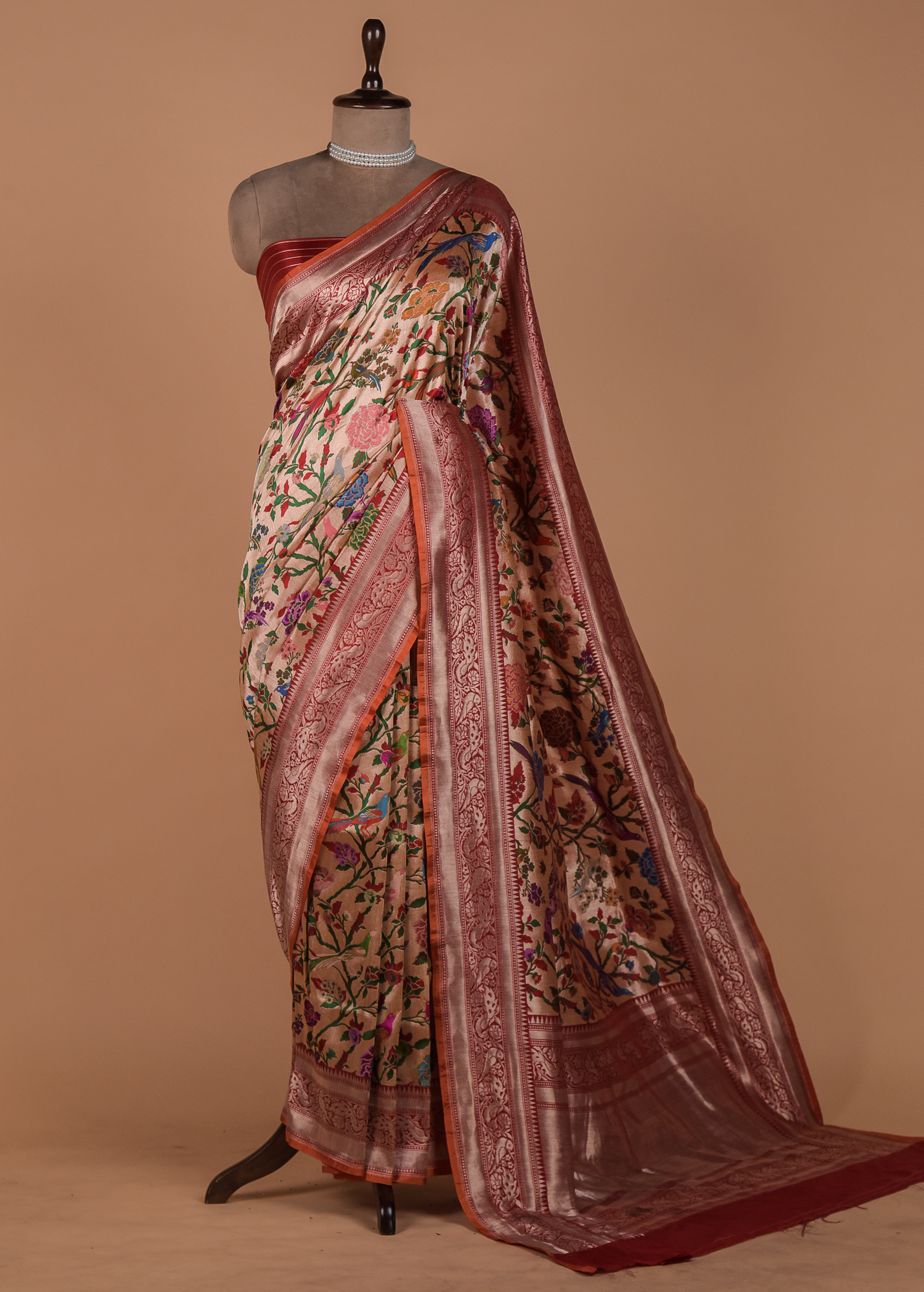 Multicoloured Silk Banarasi Saree