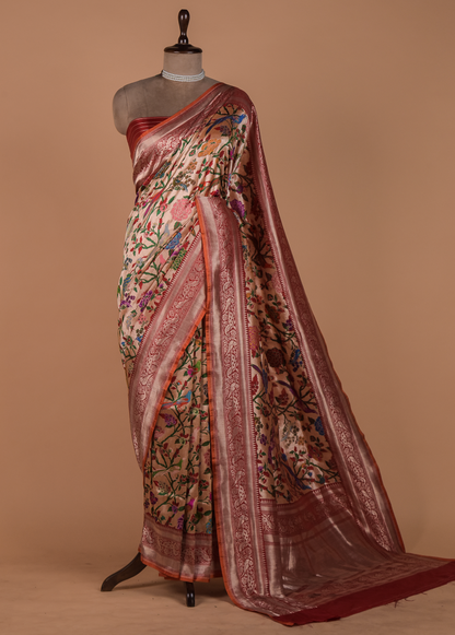 Multicoloured Silk Banarasi Saree