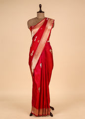 Red Soft Silk Banarasi Saree