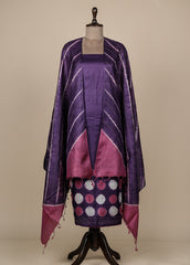 Purple Tussar Dress Material