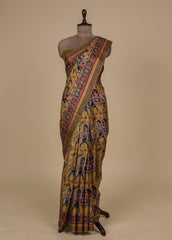 Yellow Tussar Silk Printed / Patola Saree