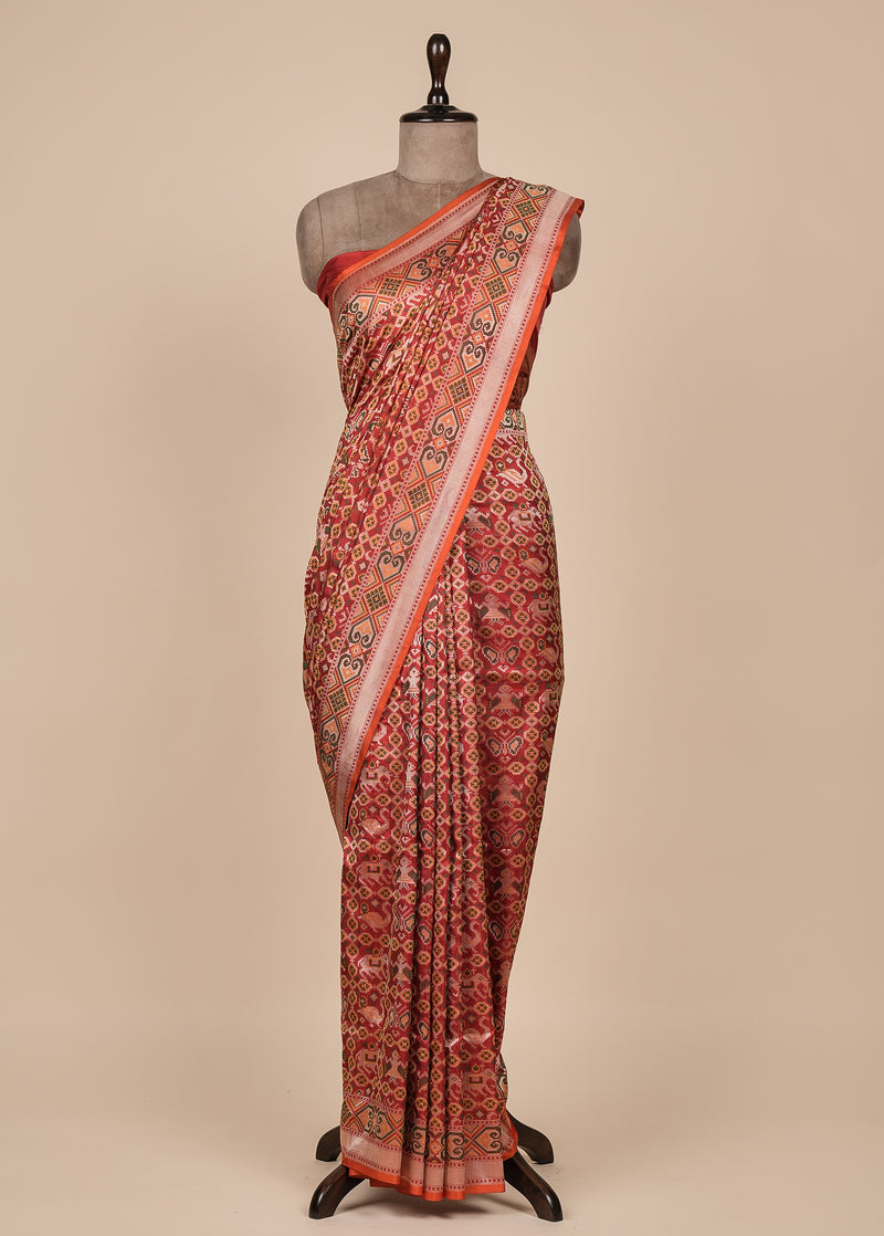 Red Silk Banarasi Saree