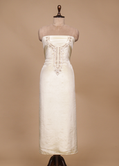 Cream Silk Tissue Dress Material