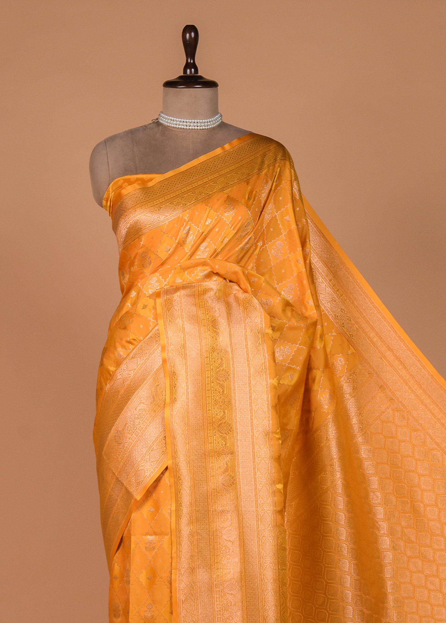 Yellow Art Silk Kanjeevaram Saree