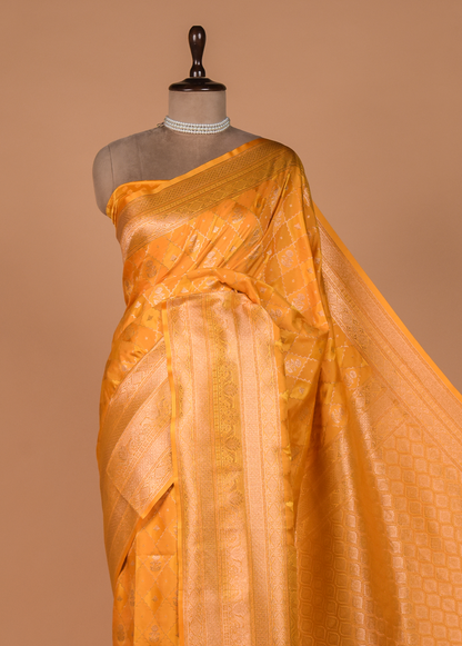 Yellow Art Silk Kanjeevaram Saree