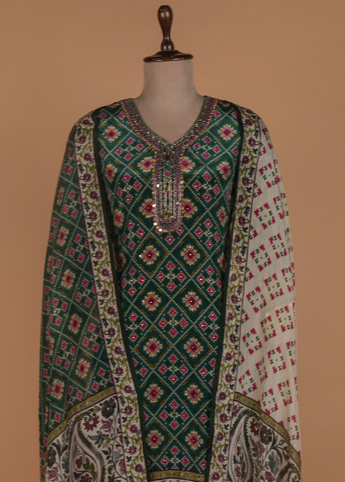 Green Crepe Straight Set