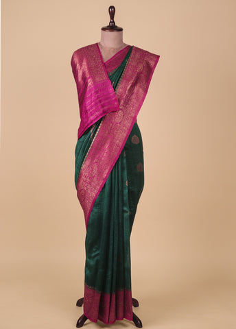 Green Tussar Banarasi Saree