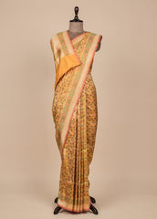 Yellow Silk Banarasi Saree