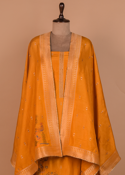 Orange Crepe Dress Material