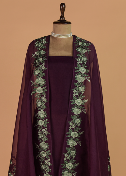 Purple Organza Dress Material | Greenways