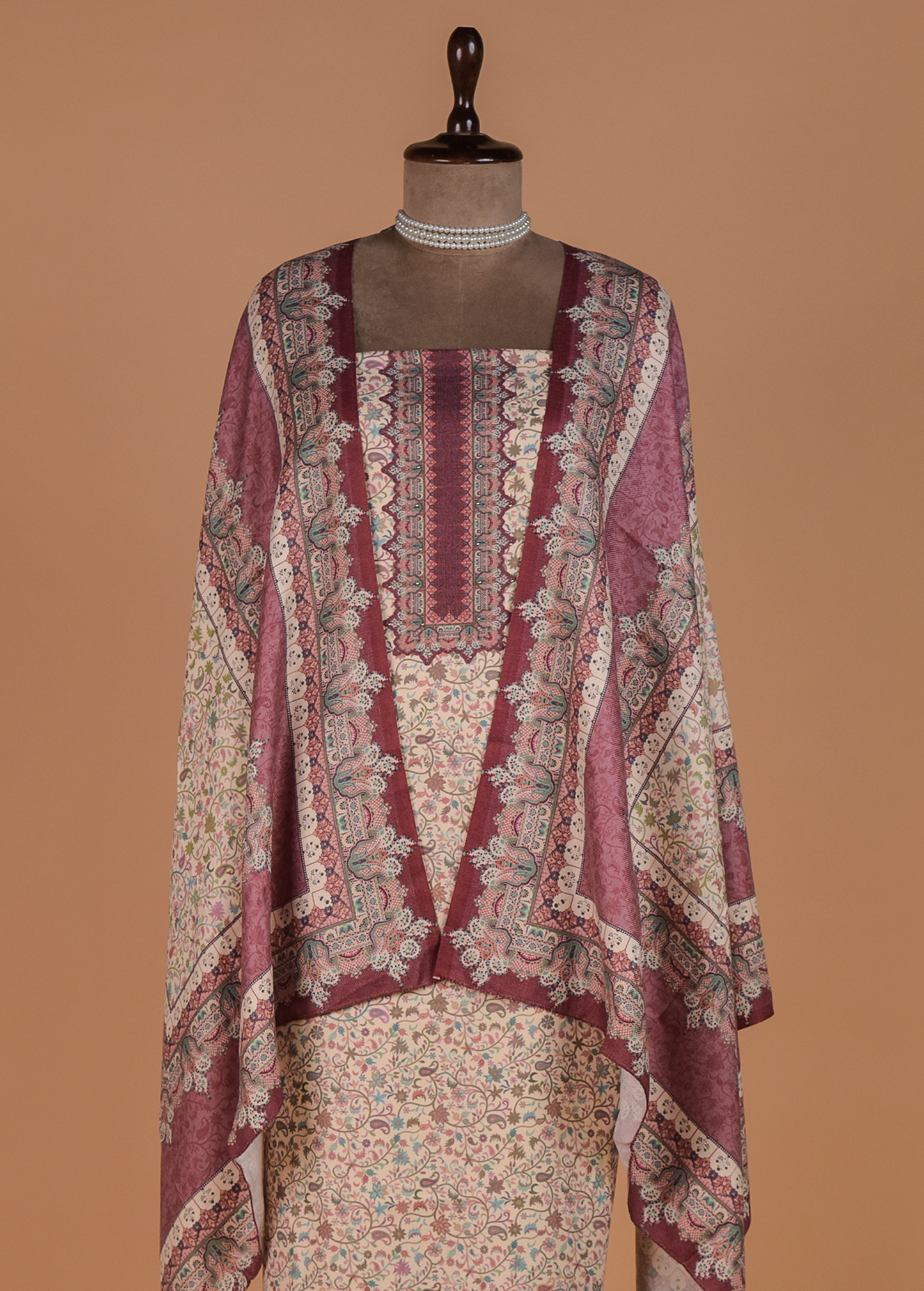 Multicoloured Pashmina Dress Material