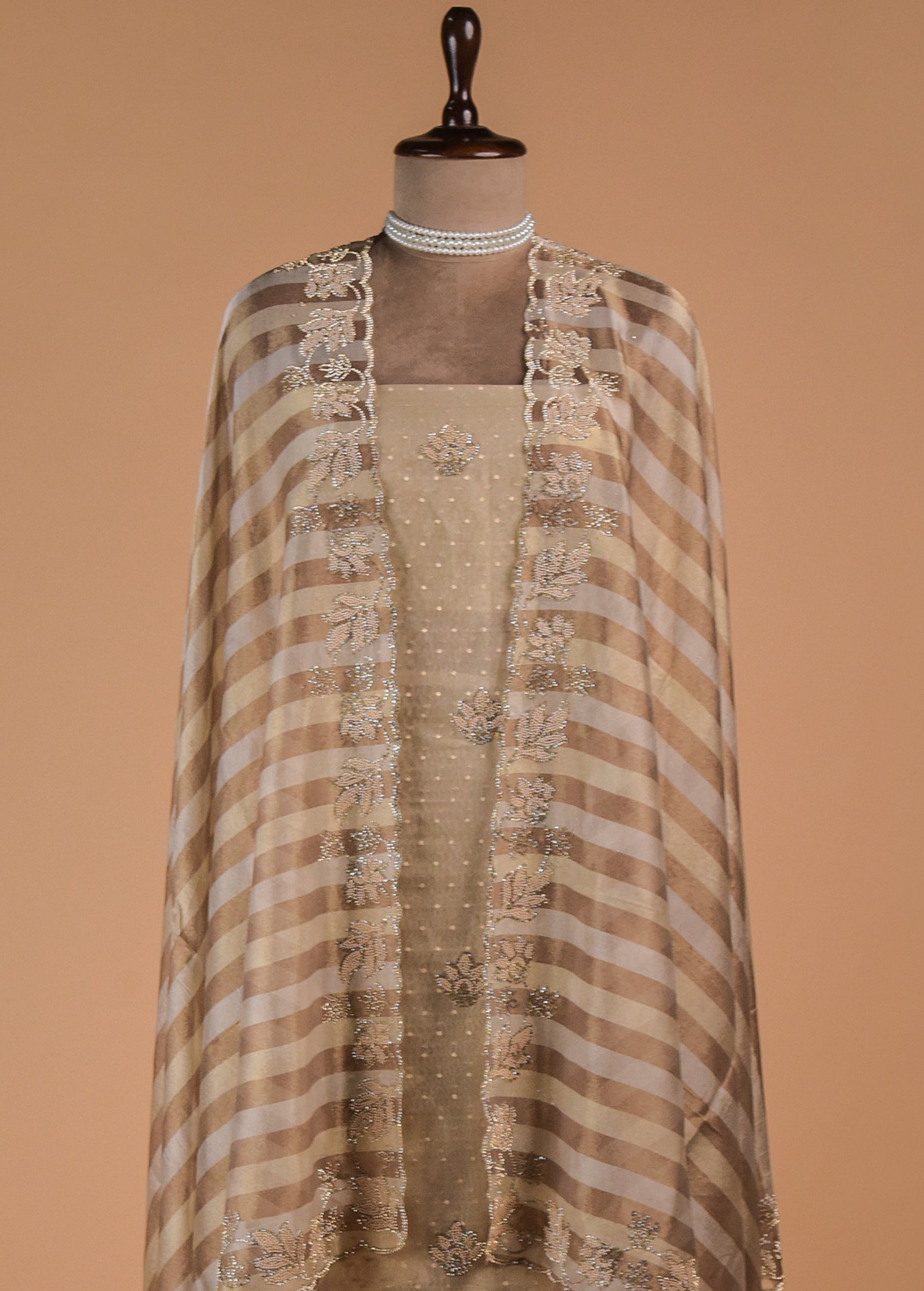 Gold Tissue Georgette Dress Material