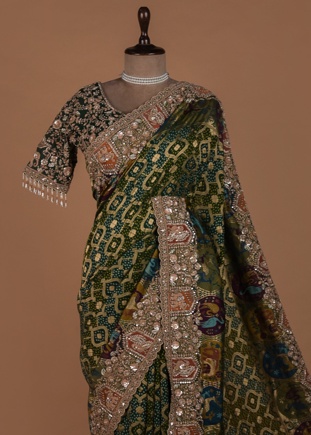 Green Georgette Banarasi Saree