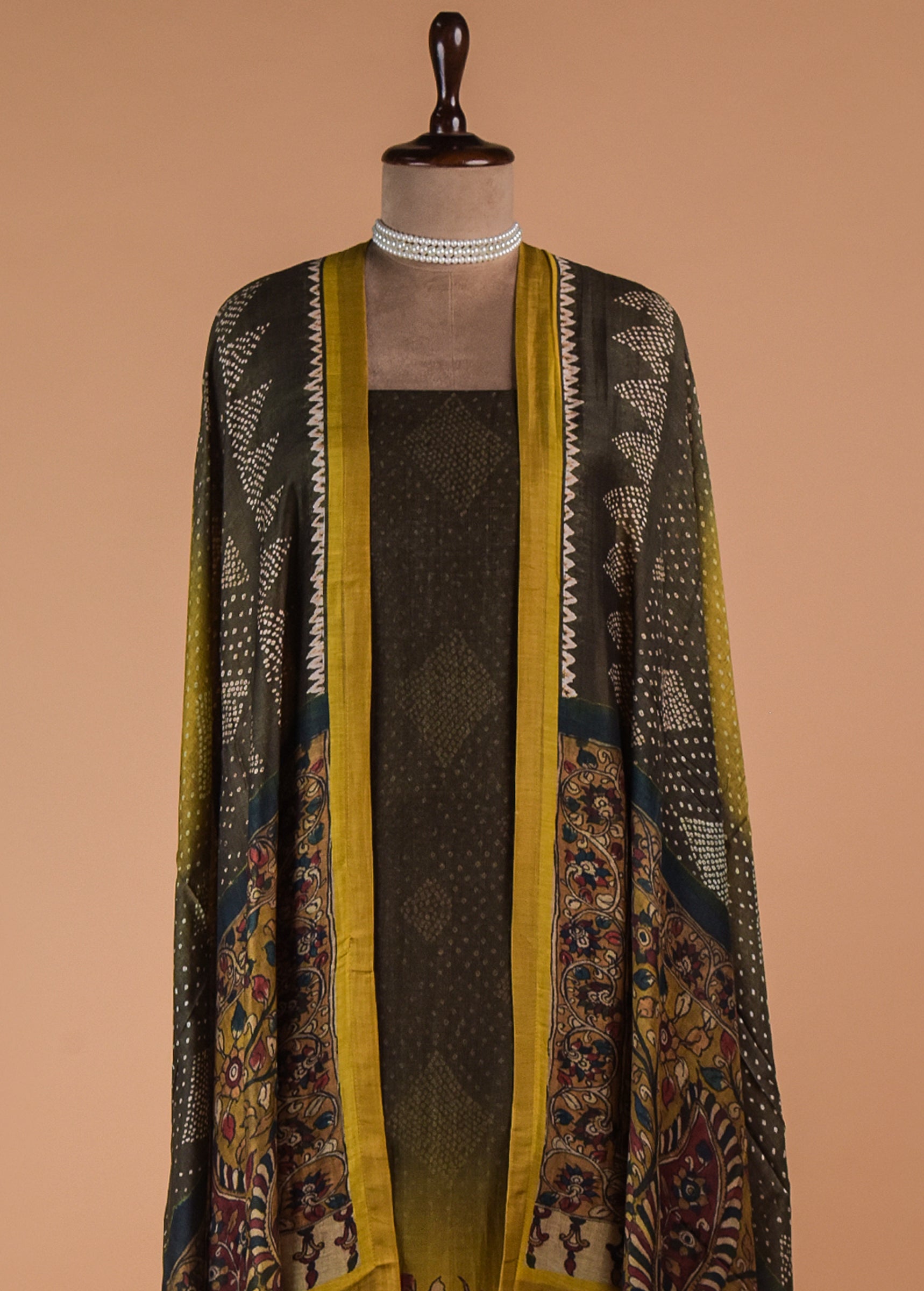 Green Cotton Silk Dress Material
