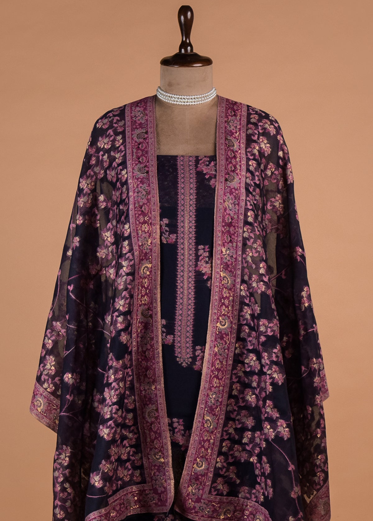 Blue Cotton Silk Dress Material