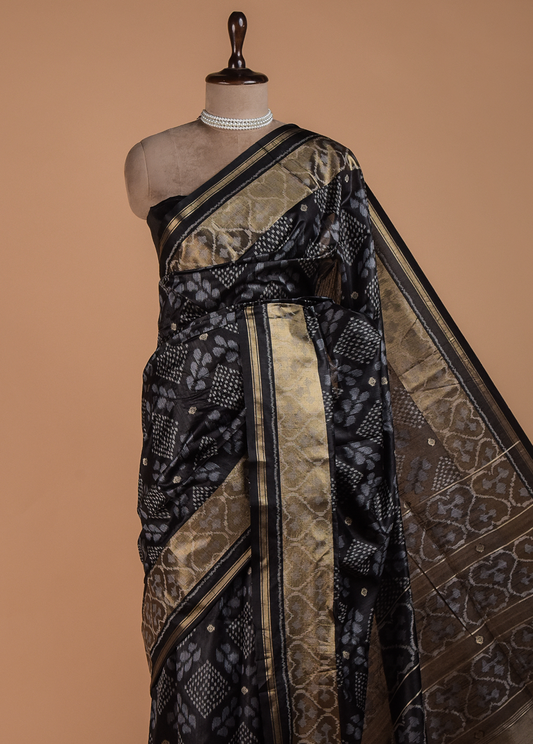 Black Art Silk Patola Saree
