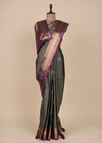 Grey Silk Kanjeevaram Saree