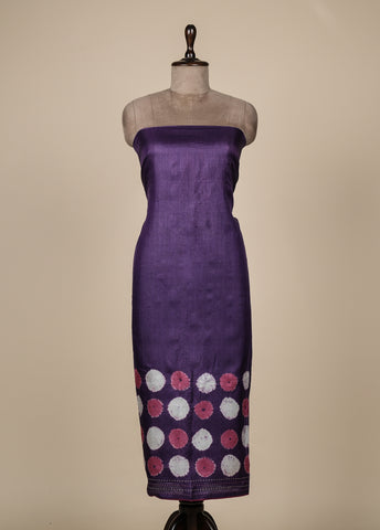 Purple Tussar Dress Material