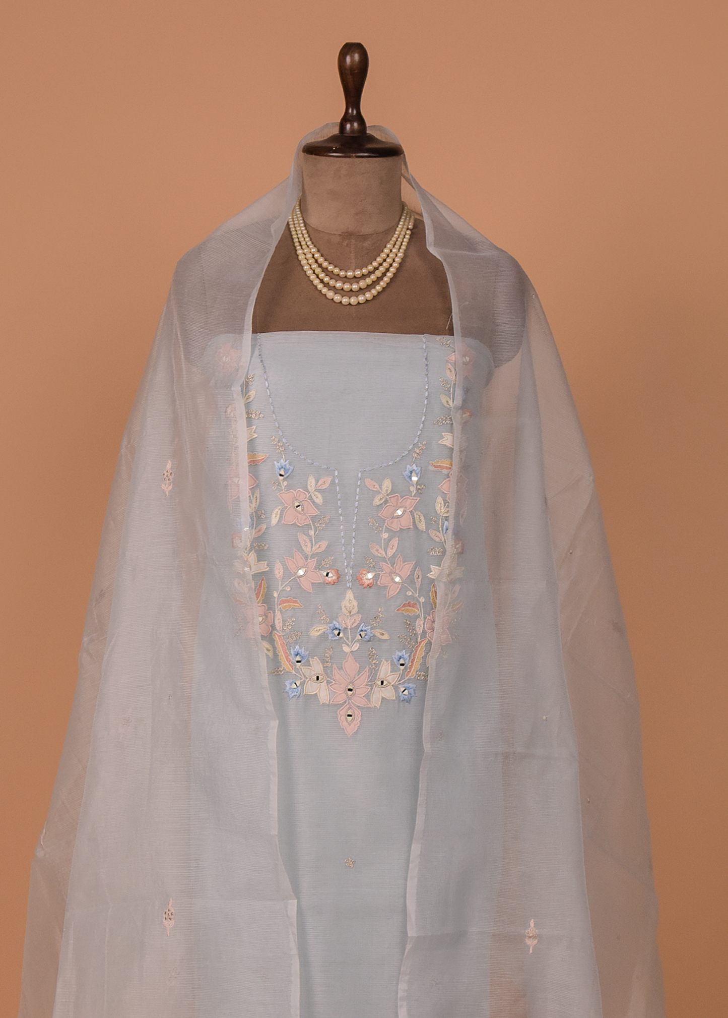 Blue Kota Cotton Dress Material