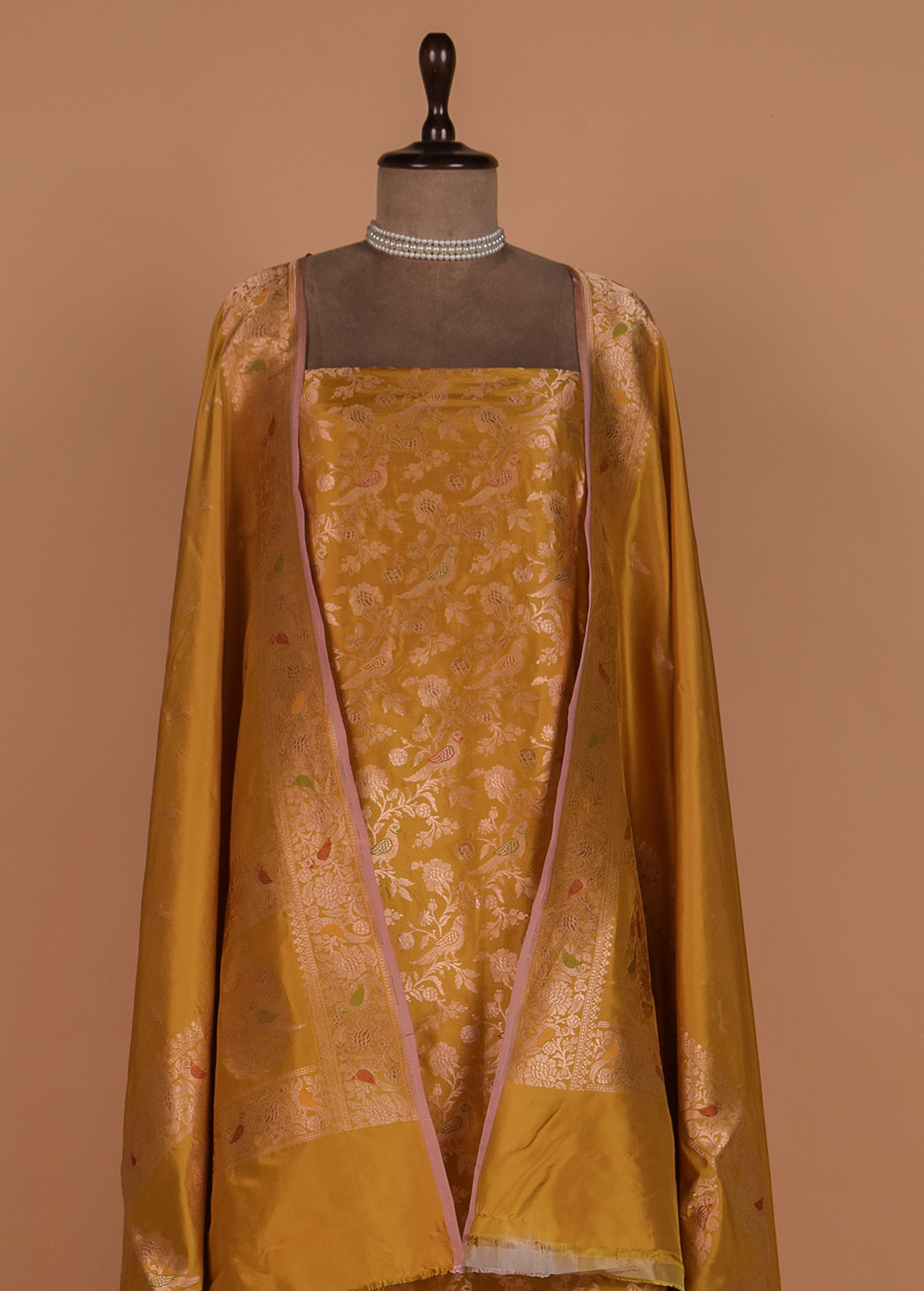 Mustard Silk Dress Material