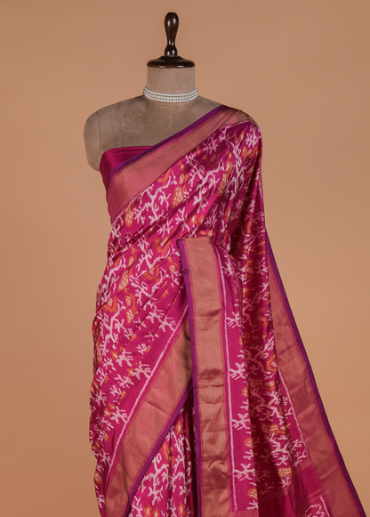Pink Silk Patola Saree