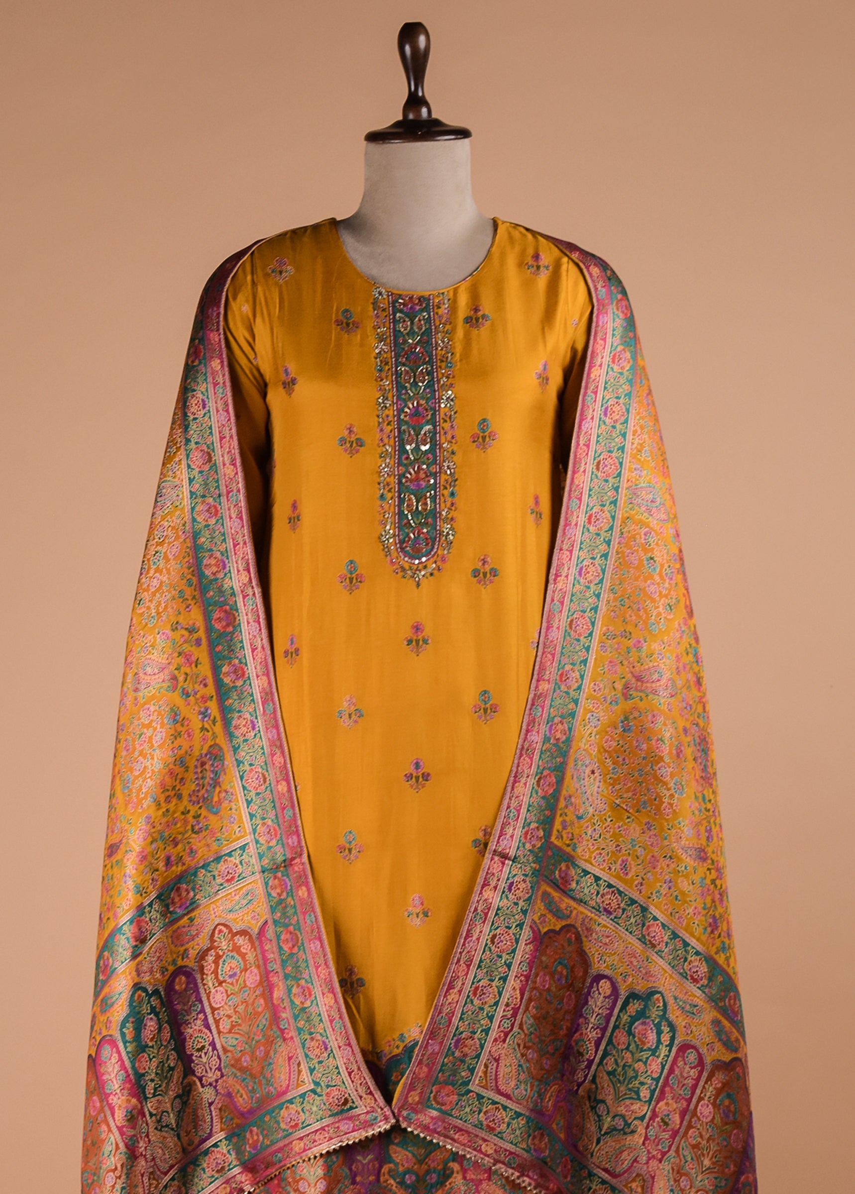 Yellow Moroccan Silk Straight Set