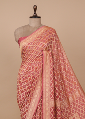 Wine Georgette Bandhani Saree