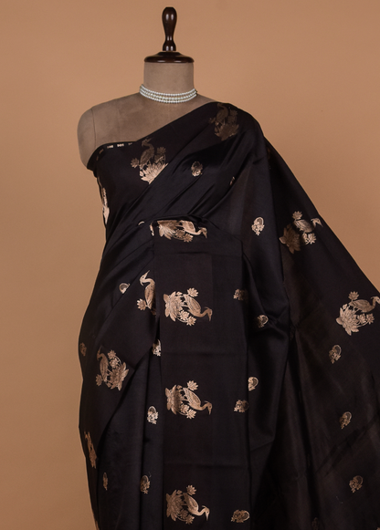 Black Silk Banarasi Saree