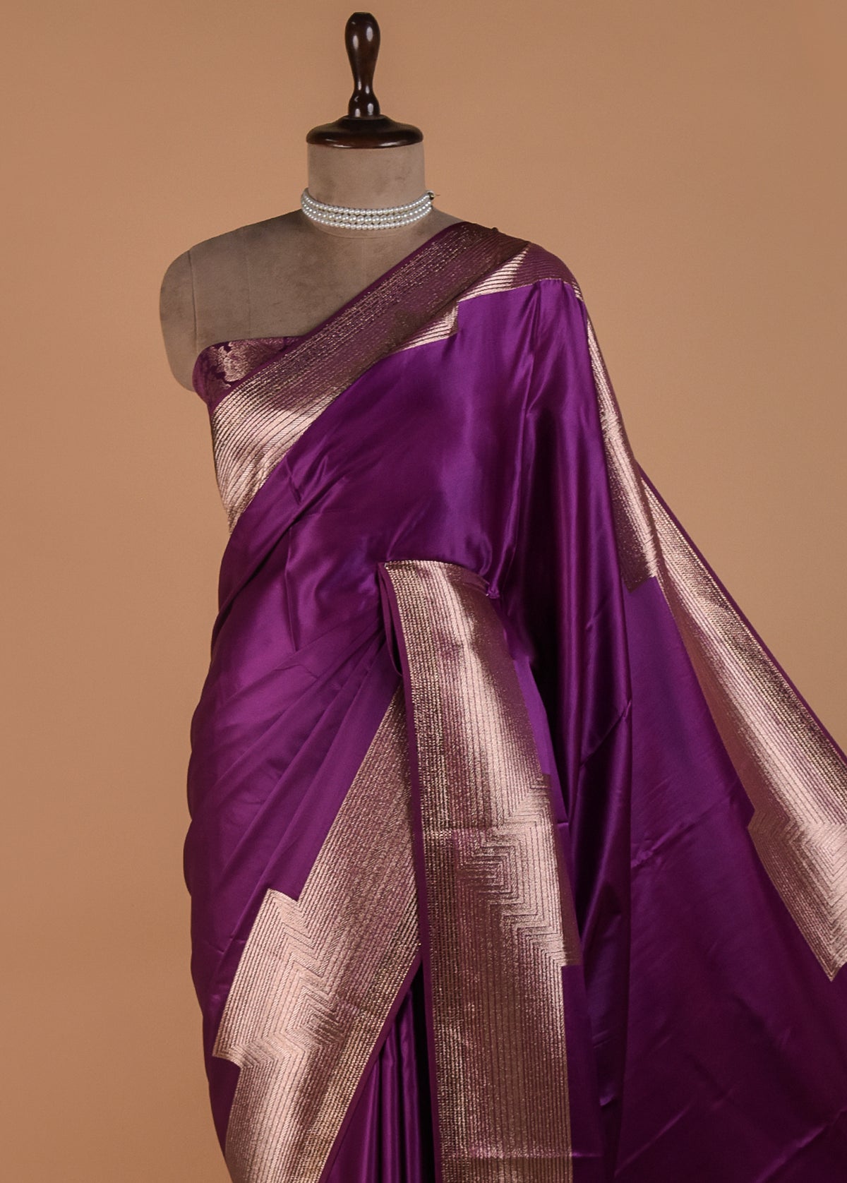 Purple Art Satin Banarasi Saree