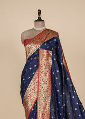 Blue Art Silk Banarasi Saree