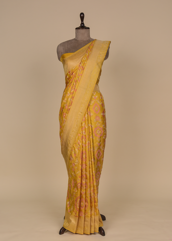 Yellow Silk Banarasi Saree