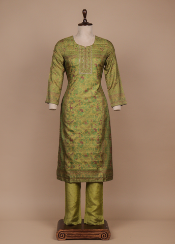 Green Tussar Straight Set