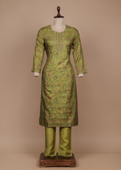 Green Tussar Straight Set