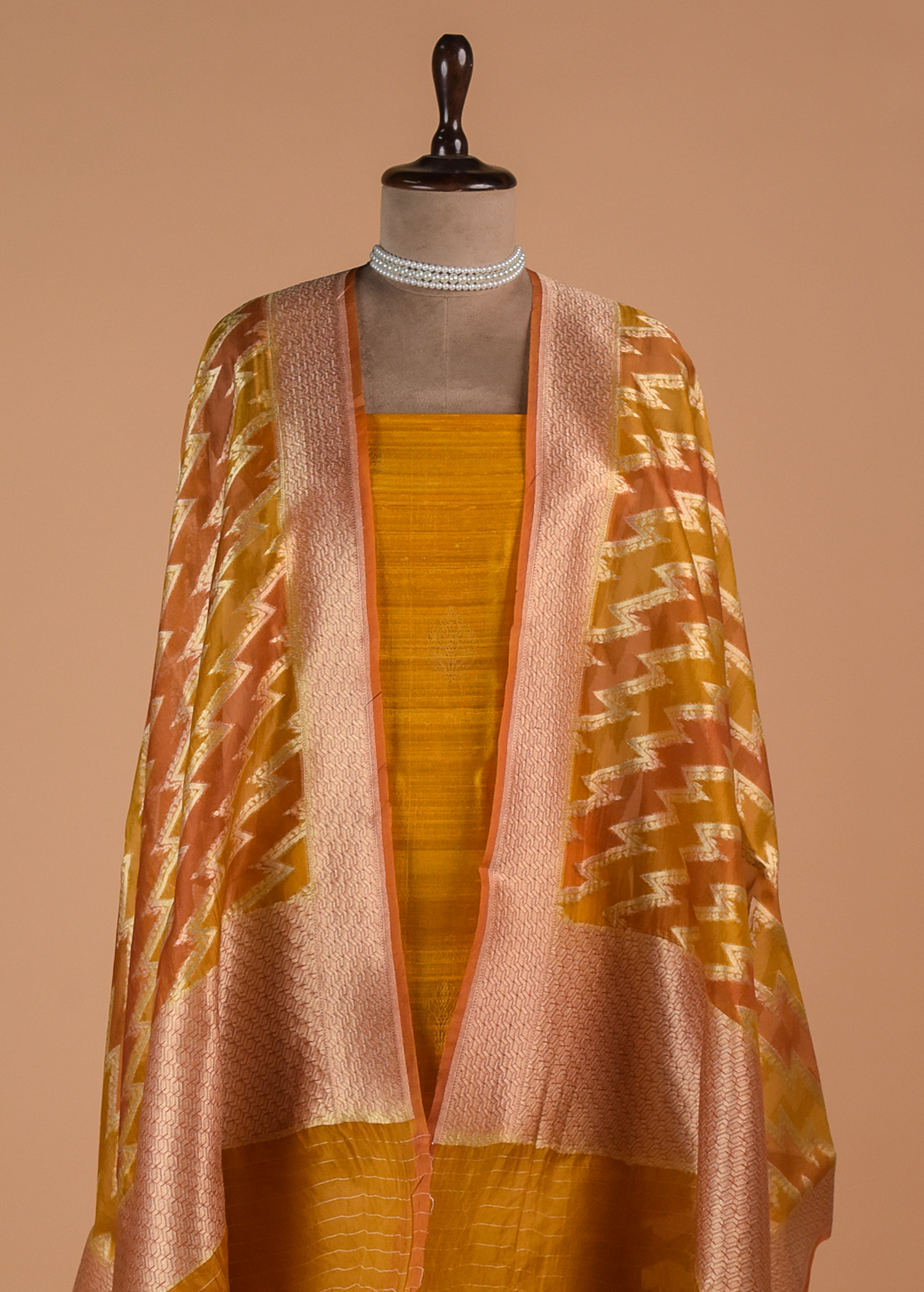 Yellow Silk Dress Material