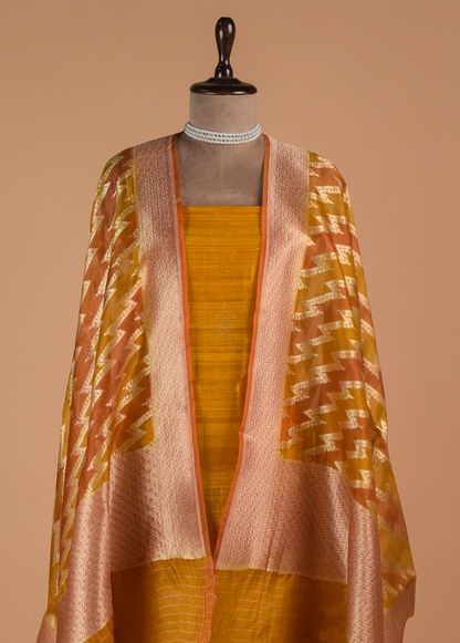 Yellow Silk Dress Material