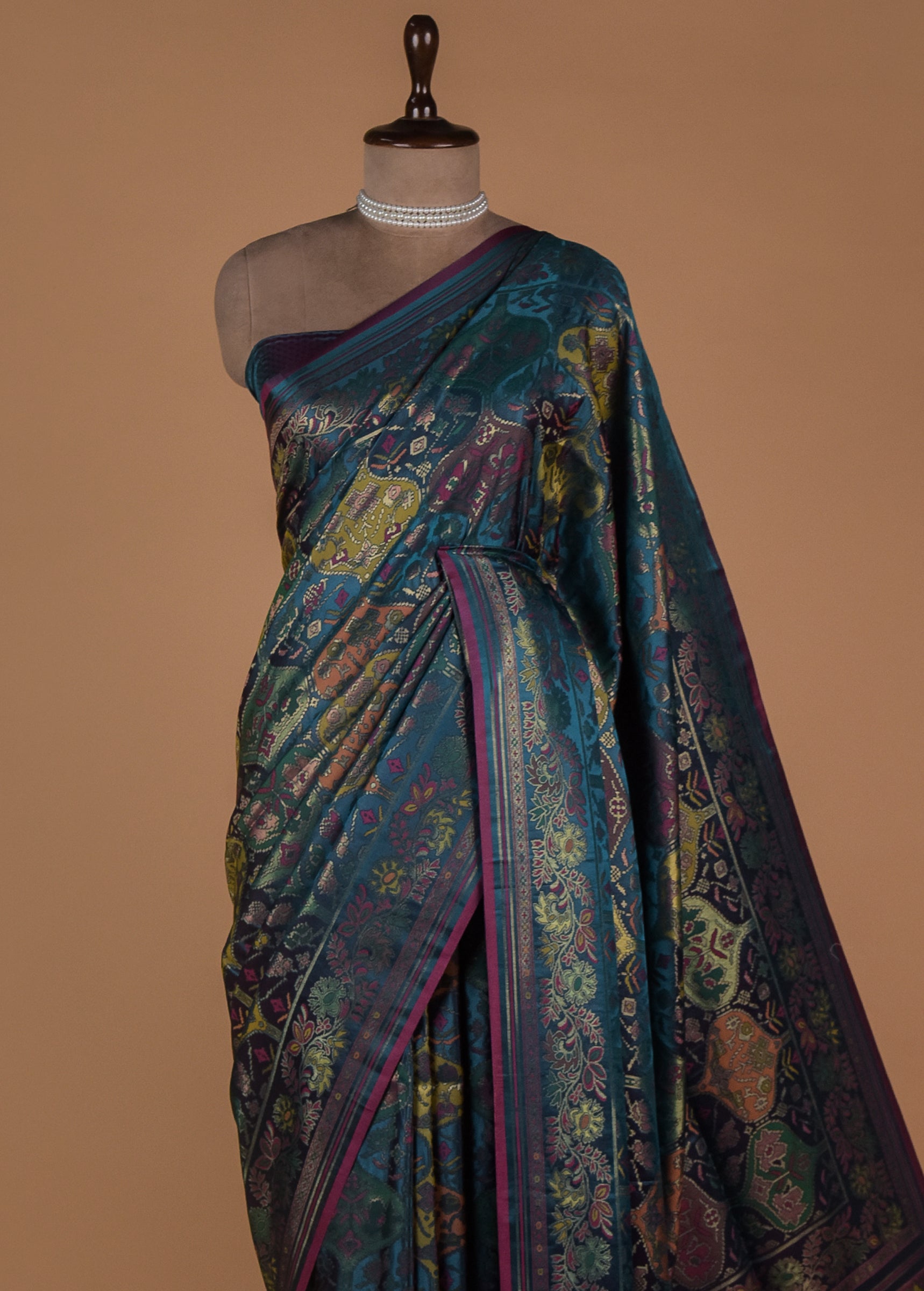 Blue Silk Patola Saree