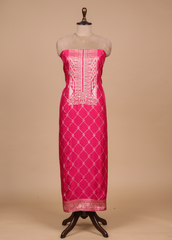 Pink Crepe Silk Dress Material